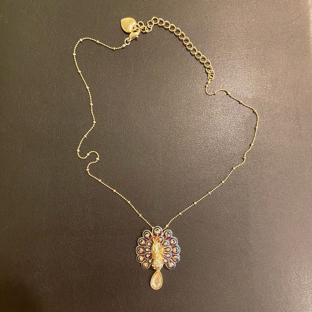 Betsey Johnson peacock necklace